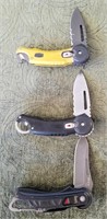 3 pcs. Buck Liner Lock Pocket Knives
