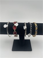 5 Bracelets - Assorted Lengths, Tones, 925,