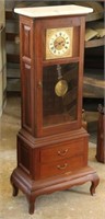 Freestanding mahogany cabinet marble top clock