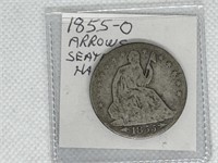 1855 O Arrows Seated Liberty Half Dollar