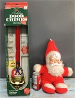 Vtg. rubber face Santa & door chimes (working)