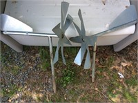 2 Metal Garden Windmills