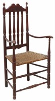 NEW HAMPSHIRE RED WASH BANISTER-BACK ARMCHAIR