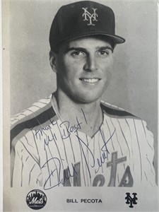 New York Mets Bill Pecota signed postcard