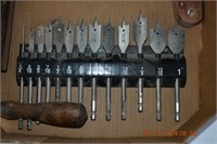 Wood drill bits/rubber mallet, nail bars