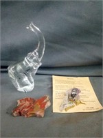 Glass 5.5" Elephant Figurine, The Miner and More