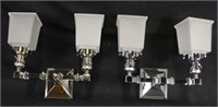 PAIR OF CHROME WALL SCONCES