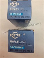 RIFLELINE, 30 CARBINE, 110 grain,  FMJ, 2 boxes
