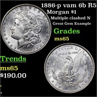 1886-p vam 6b R5 Morgan $1 Grades GEM Unc