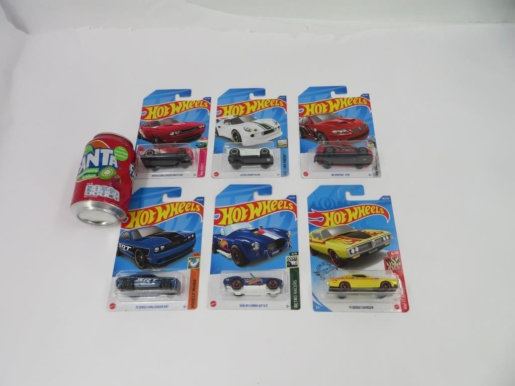 6 voitures hot wheels die cast