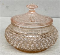 Pink depression sugar dish