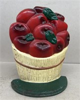 Cast-iron apple basket doorstop