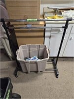 Clothes, Rack And Tub With Electrical Cords Etc