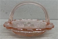 Pink depression basket dish