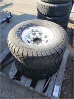 (2) 33x12.50R16.5LT Tires on 8-Hole Steel Rims