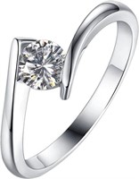 Elegant Round .50ct White Sapphire Tension Ring
