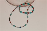 16" .925 Beaded Turquoise Necklace with roll on