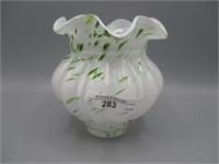 Fenton 5.5" cased vase w/ adventurine