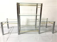 Metal and glass 5 shelf plant stand