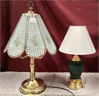 Vintage Rose Touch Lamp & Green Lamp