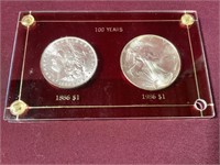 Morgan 1886 & 1986 1 Oz. .999  Silver Eagles