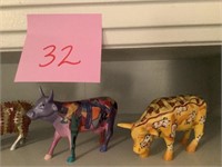 3 Cow Figurines