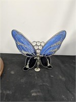 7-in stained glass butterfly statue