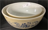 Pair Of Pyrex Homestead Mixing Bowls.