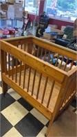 Vintage wood baby crib 39x24x38.5t