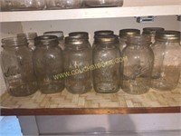 One dozen assorted canning jars