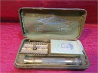 WWI Gillette Khaki Set Soldiers Razor Shaving Kit