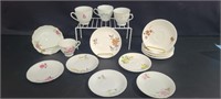 Various tea cups and saucers made in China