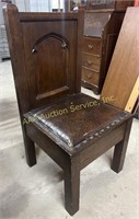 Gothic revival ecclesiastical wood chair, some