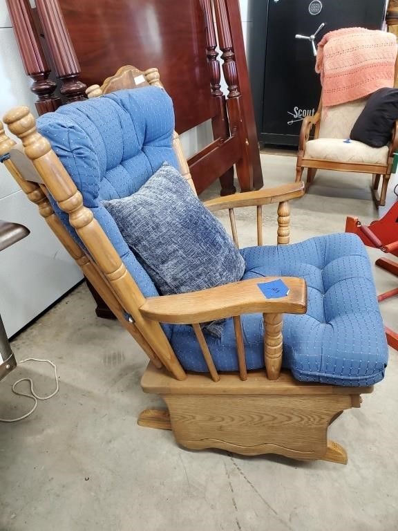 Very Nice Wood Glider Rocker Chair