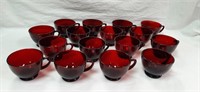 (16) Anchor Hocking Ruby Red Punch Cups