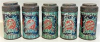 SCARCE & RARE SET OF 5 1920'S HOOSIER SPICE TINS