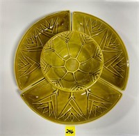 Mid Century Calif Pottery Ceramic Chip Dip Set