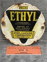 ETHYL Gasoline Corporation New York Enamel Sign -