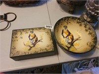 SQUIRREL MONKEY DECORATIVE PLATE AND BOX LR