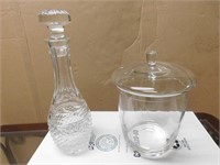 Lot- Waterford Crystal Decanter, Ice Bucket