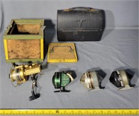 Vintage Fishing Reels, Vintage Bait Box, Vintage