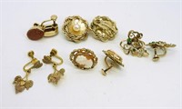 5 Gold Filled Vintage Clip On Earrings-Van Dell &