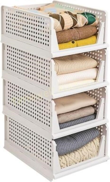 ZOINLIY 4-Pack Foldable Drawer Organizer White