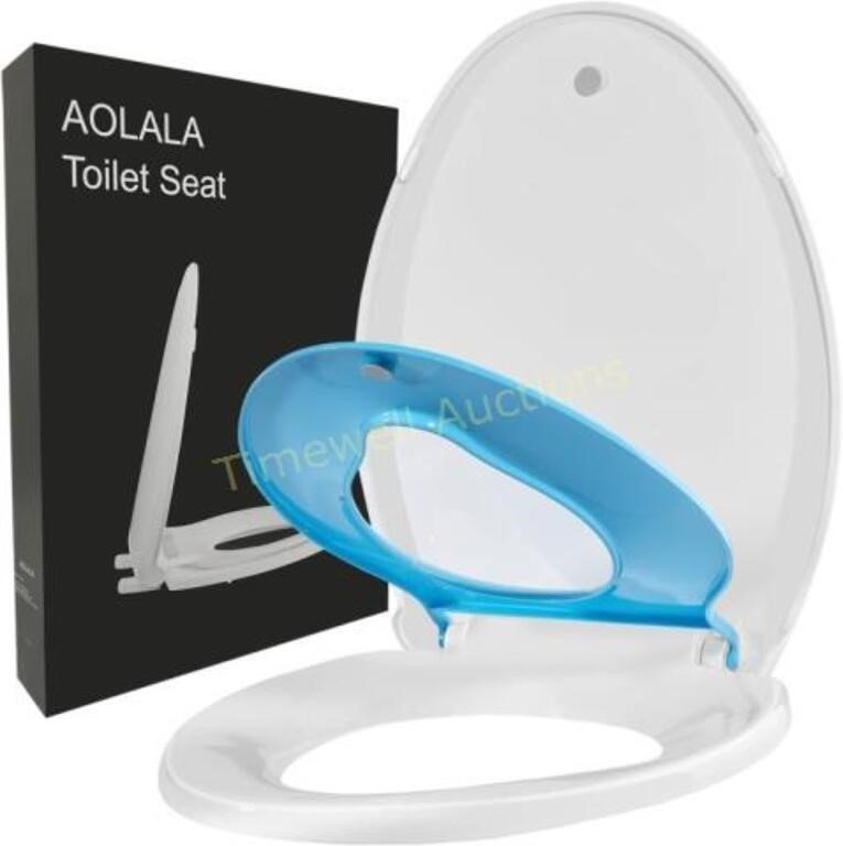 AOLALA Toilet Seat Built-in Potty  18.5 Blue