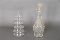 Vintage Wexford Decanter, Glass Christmas Tree