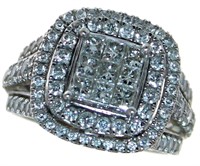 10kt Gold Princess Quad Cut 2.00 ct Diamond Ring