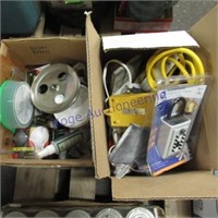 2 boxes-portable key pad, frog tape, light bulbs