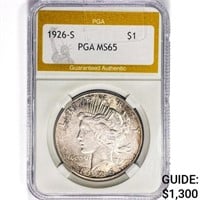 1926-S Silver Peace Dollar PGA MS65