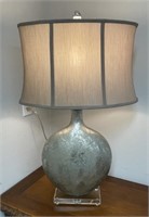 Textured Silver Lamp with Acrylic Base B