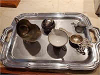 Silver Plate Tray/Accessories
